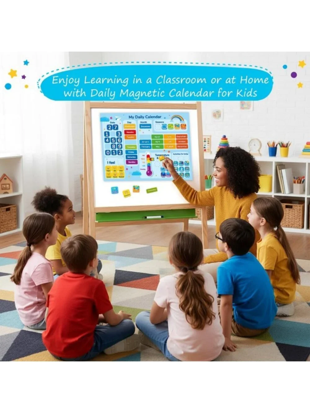 Kids Magnetic Calendar - 58 PCS Daily Planner for Learning & Fun Activities